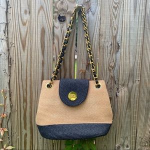 Paper straw Black and Tan bag